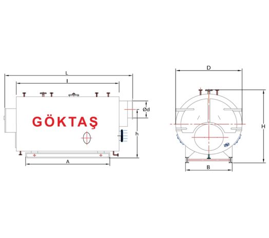 Fire Tube Steam Boiler - Technical Drawing